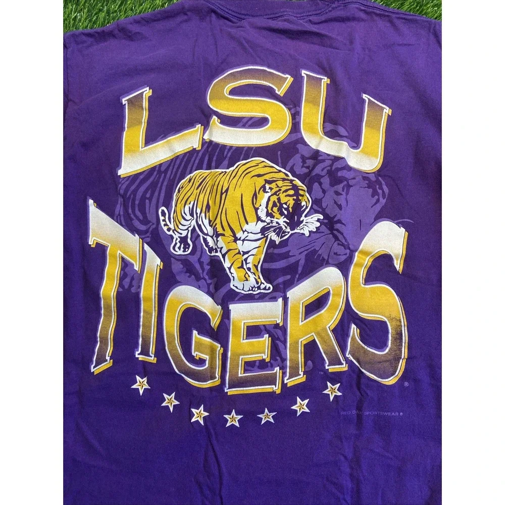 Vintage Jerzees LSU Tigers shirt Adult large purple Y2K retro football USA made